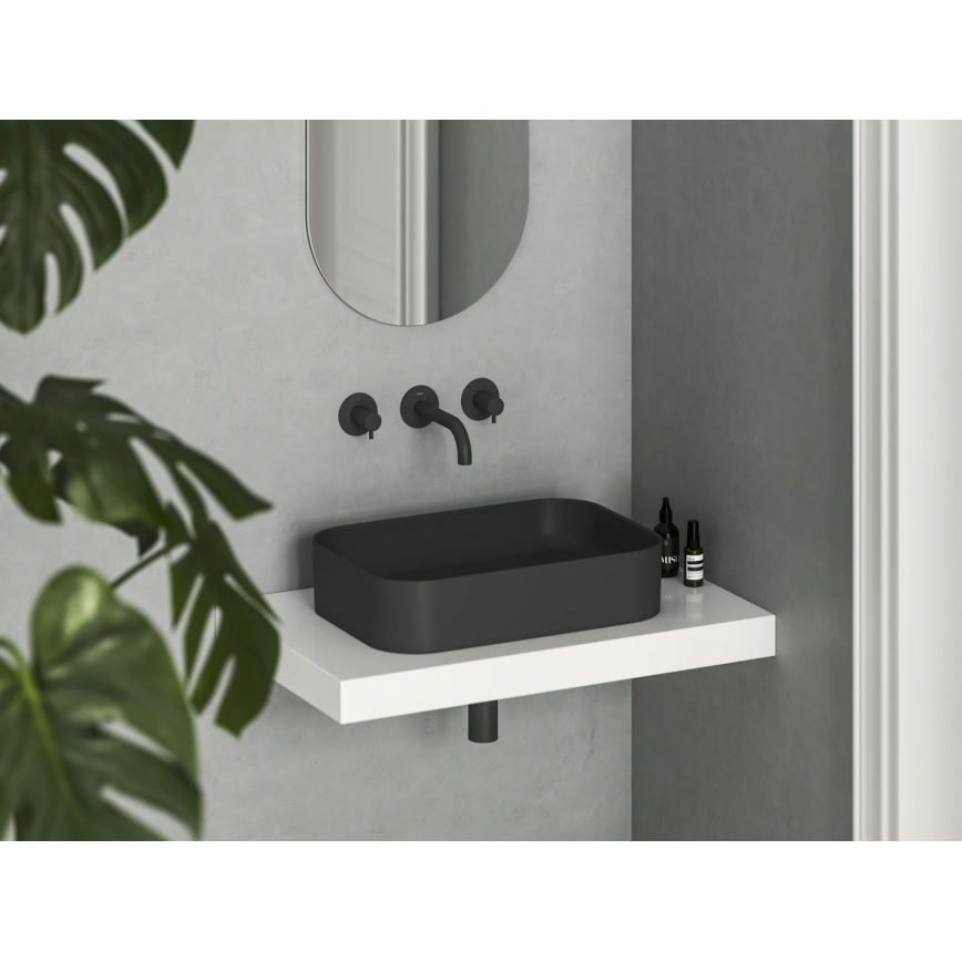 Ravak XJX0D155001 - CERAMIC SLIM Countertop Basin 55x37 cm, Ceramic/Black