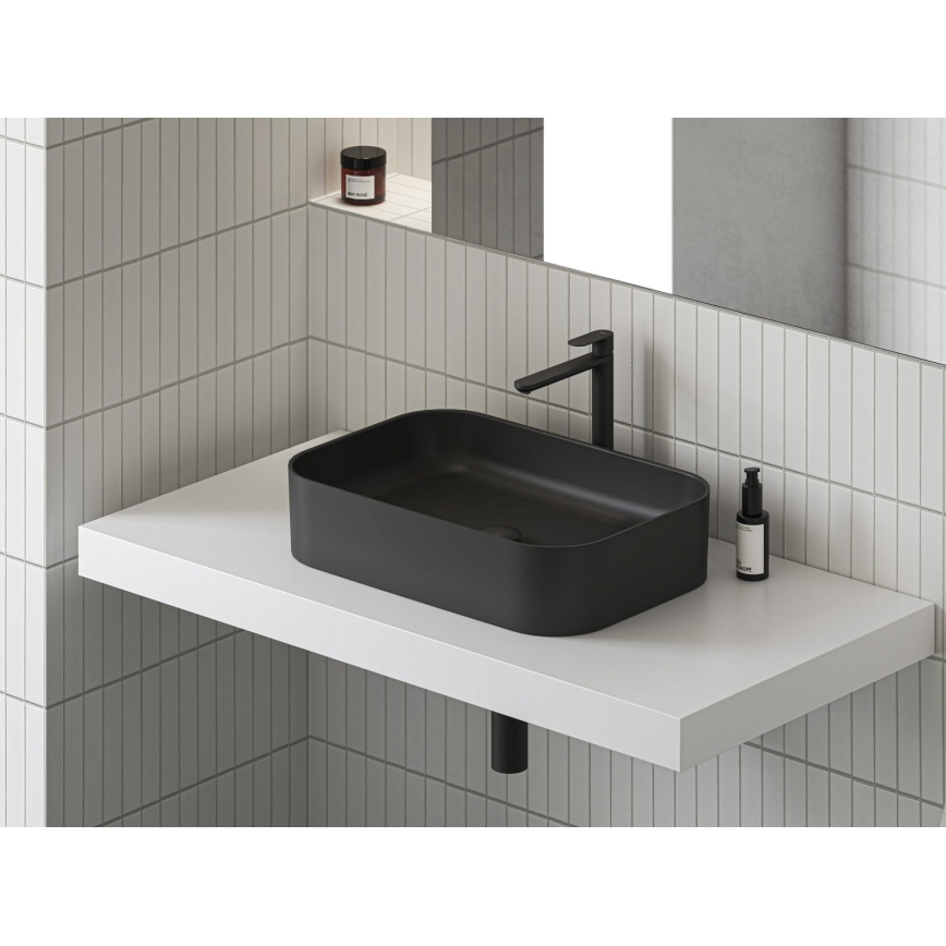 Ravak XJX0D155001 - CERAMIC SLIM Countertop Basin 55x37 cm, Ceramic/Black