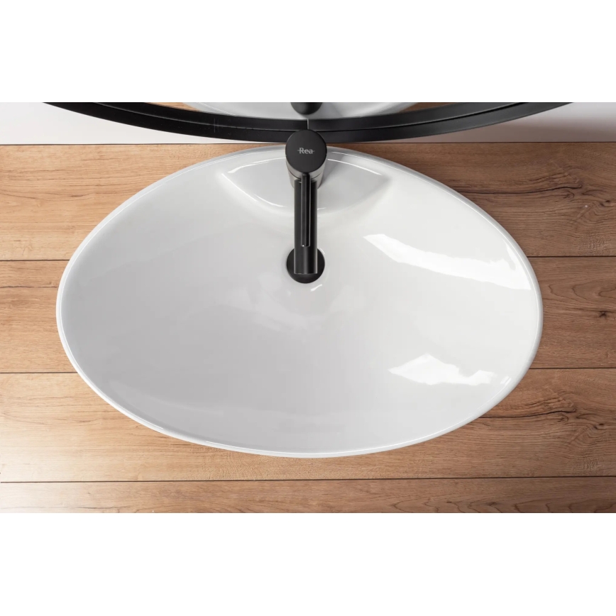 REA-00692 - Countertop washbasin ROSA 44x66 cm ceramic/glossy white