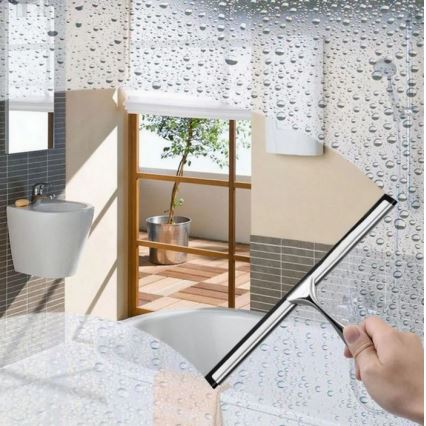 REA-70000 - Polished Chrome Glass Squeegee with Holder