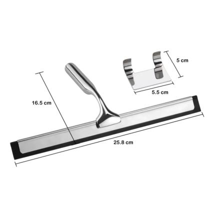 REA-70000 - Polished Chrome Glass Squeegee with Holder