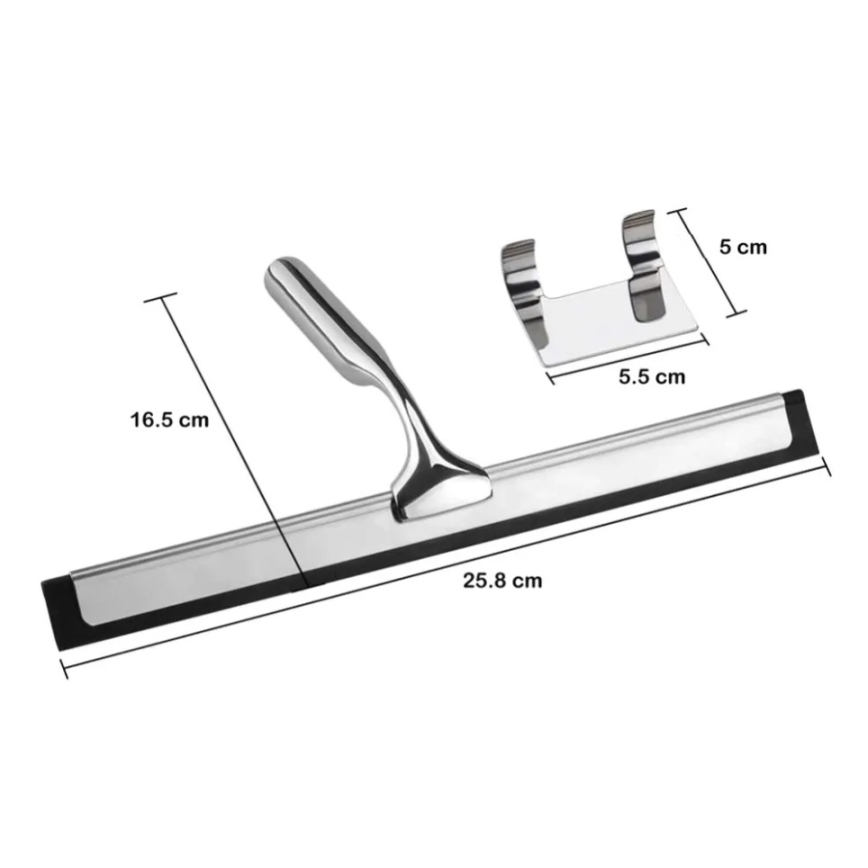 REA-70000 - Polished Chrome Glass Squeegee with Holder