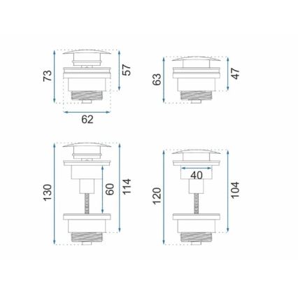 REA-A4100 - Click-Clack basin pop-up waste Ø 6.4 cm, glossy black