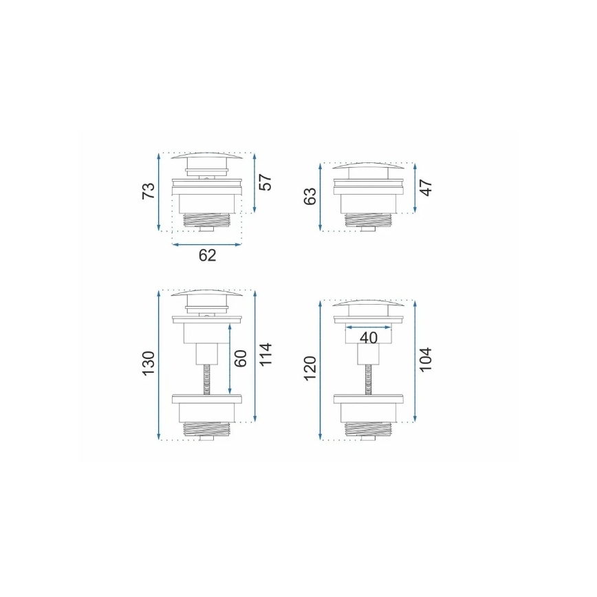 REA-A4100 - Click-Clack basin pop-up waste Ø 6.4 cm, glossy black
