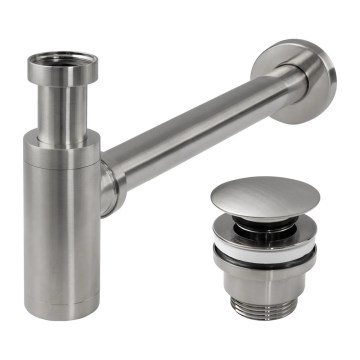 REA-A4400 - Washbasin trap with CLICK-CLACK waste, Ø 6.4 cm, nickel