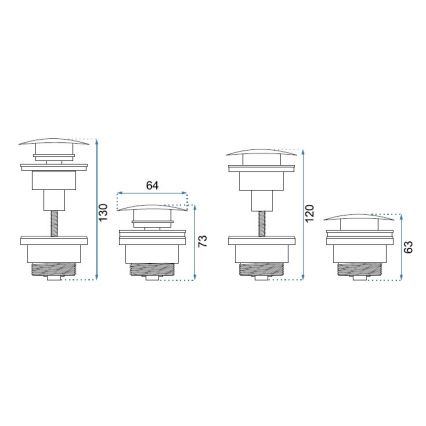 REA-A5218 - CLICK-CLACK Basin Waste, Ø 6.4 cm, Black
