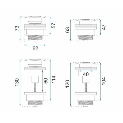 REA-A5632 - CLICK-CLACK basin pop-up waste Ø 6.4 cm, brushed copper