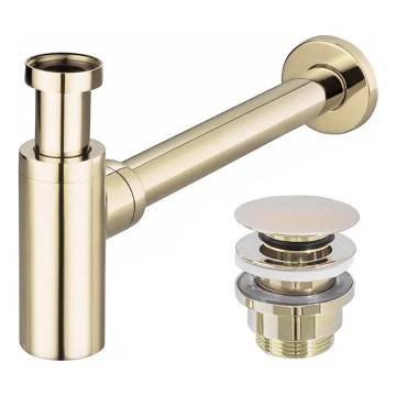REA-A5692 - Basin trap with CLICK-CLACK waste, diameter 6.4 cm, gold finish