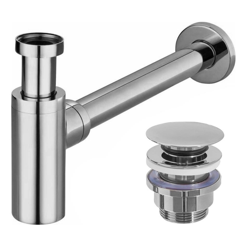 REA-A5693 - Washbasin trap with CLICK-CLACK waste, Ø 6.4 cm, polished chrome