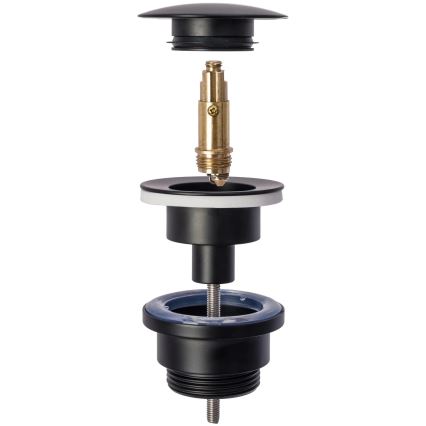 REA-A8536 - Washbasin siphon with CLICK-CLACK pop-up waste, Ø 6.4 cm, black