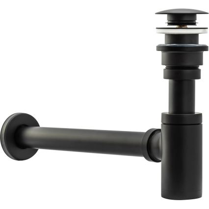 REA-A8536 - Washbasin siphon with CLICK-CLACK pop-up waste, Ø 6.4 cm, black