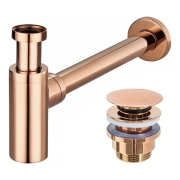 REA-A8541 - Washbasin trap with CLICK-CLACK pop-up waste, Ø 6.4 cm, rose gold