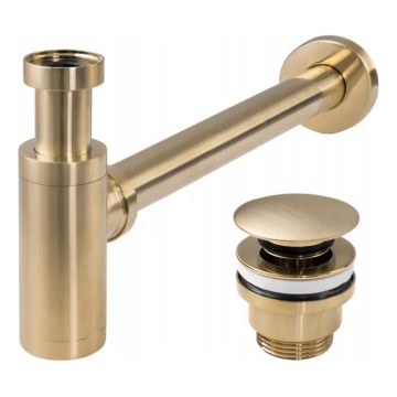 REA-A8586 - Washbasin trap with CLICK-CLACK pop-up waste, Ø 6.4 cm, brushed gold