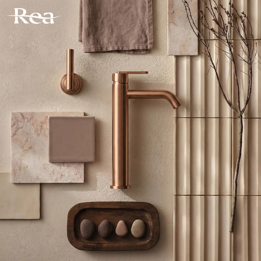 REA-B0971 - ONTARIO 30 cm washbasin faucet, brushed copper