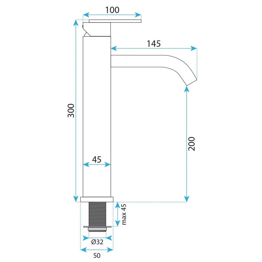 REA-B0971 - ONTARIO 30 cm washbasin faucet, brushed copper