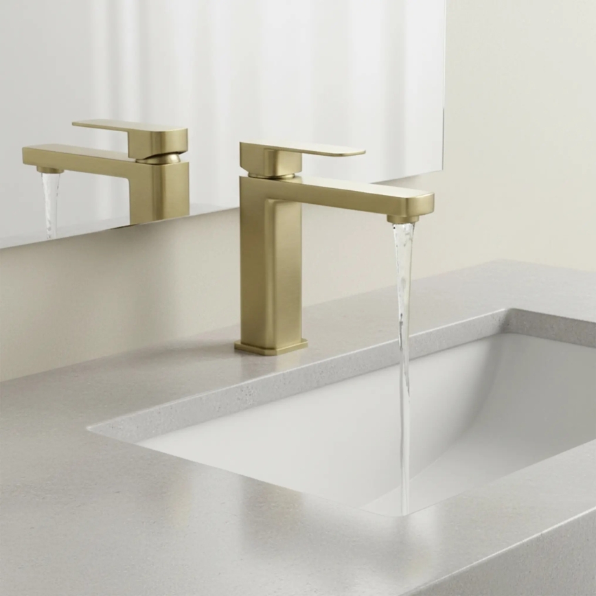 REA-B0976 - ARLO 17 cm Brushed Gold Basin Mixer
