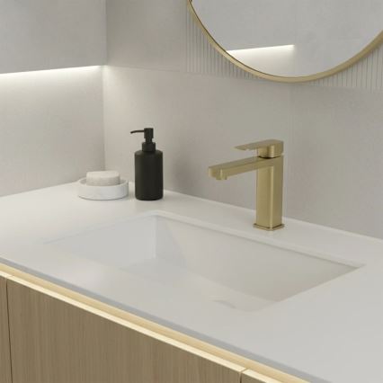 REA-B0976 - ARLO 17 cm Brushed Gold Basin Mixer