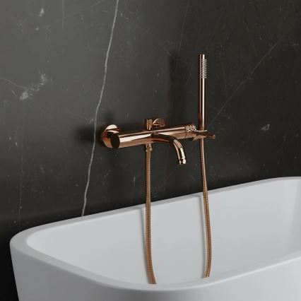 REA-B0980 - LUNGO DIAMOND Bathtub Set, Brushed Copper