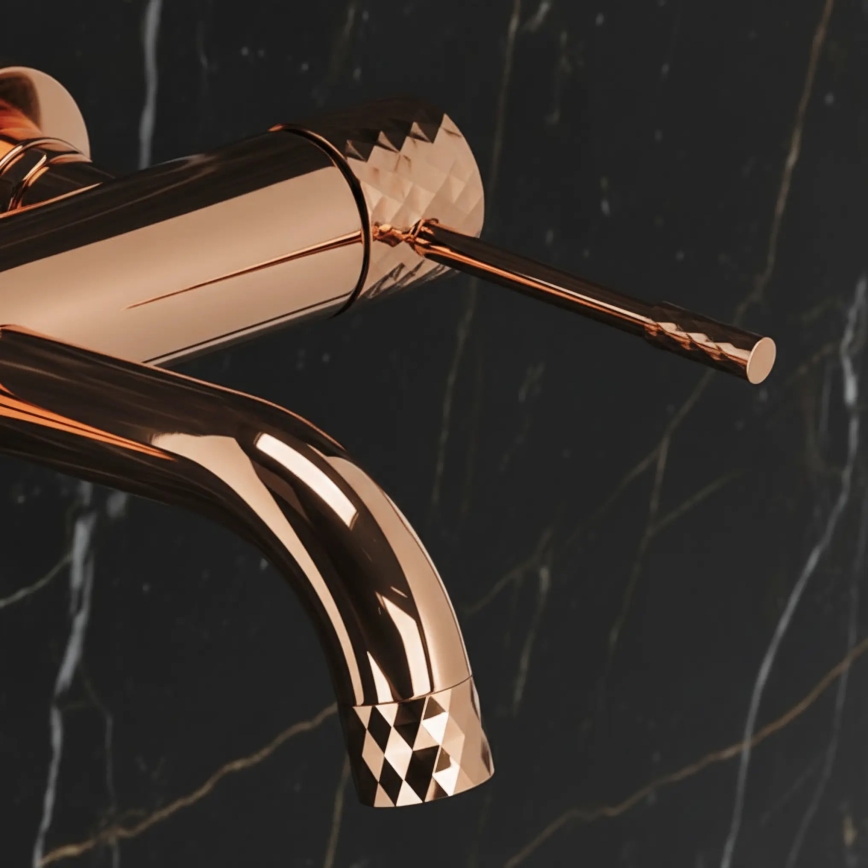 REA-B0980 - LUNGO DIAMOND Bathtub Set, Brushed Copper