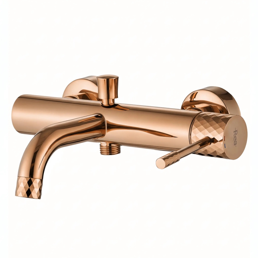 REA-B0980 - LUNGO DIAMOND Bathtub Set, Brushed Copper