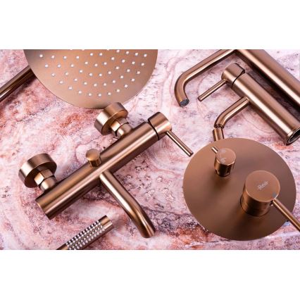 REA-B1112 - LUNGO 16,5 cm washbasin faucet brushed copper
