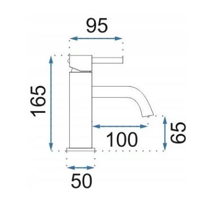 REA-B1112 - LUNGO 16,5 cm washbasin faucet brushed copper