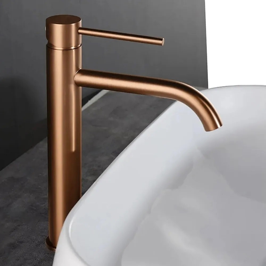 REA-B1114 - LUNGO 28 cm Bathroom Sink Faucet, Brushed Copper