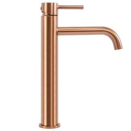 REA-B1114 - LUNGO 28 cm Bathroom Sink Faucet, Brushed Copper