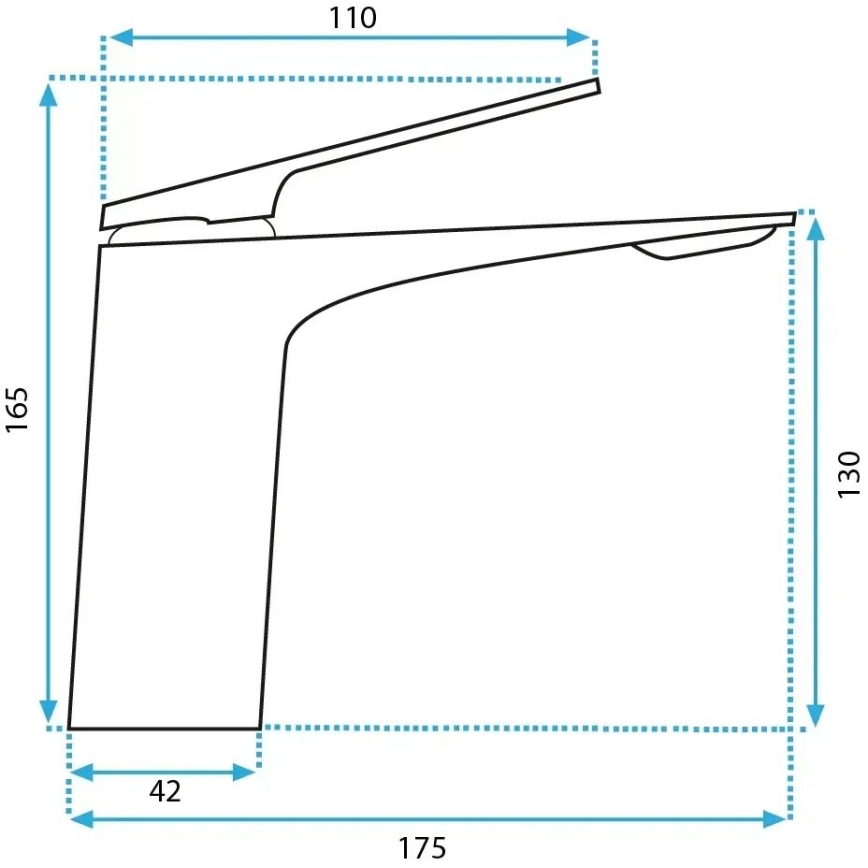 REA-B1117 - AVALON 16.5 cm Black Washbasin Faucet