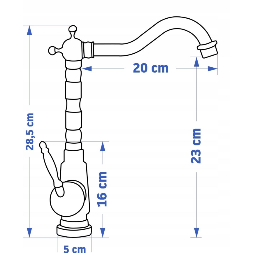REA-B2150 - BONA Basin Mixer 28.5 cm Brushed Gold