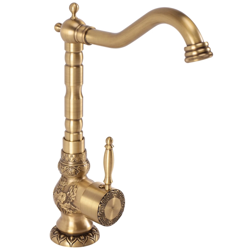 REA-B2500 - Washbasin Faucet VENICE RETRO 32 cm Brushed Gold