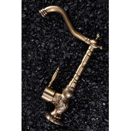 REA-B2500 - Washbasin Faucet VENICE RETRO 32 cm Brushed Gold