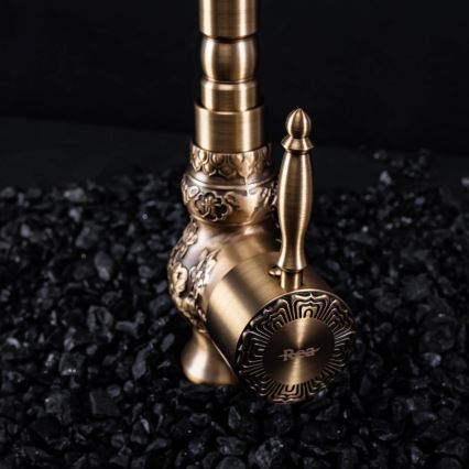REA-B2500 - Washbasin Faucet VENICE RETRO 32 cm Brushed Gold