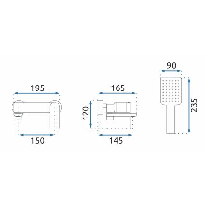 REA-B3003 - STORM Bathtub Set, Brushed Copper