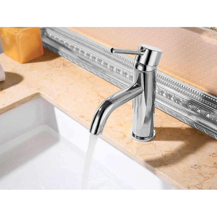 REA-B4101 - LUNGO 16.5 cm Basin Mixer, Polished Chrome