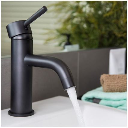 REA-B4102 - LUNGO 16.5 cm Basin Mixer, Black