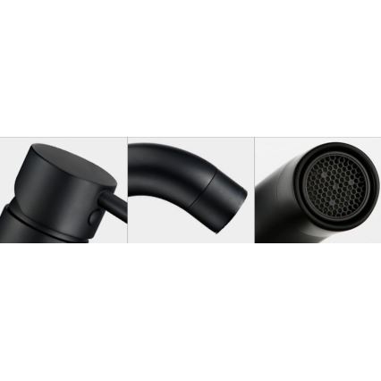 REA-B4102 - LUNGO 16.5 cm Basin Mixer, Black