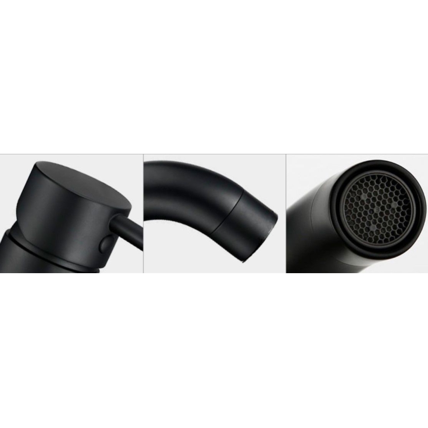 REA-B4102 - LUNGO 16.5 cm Basin Mixer, Black