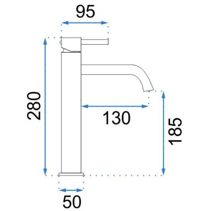 REA-B4104 - LUNGO 28 cm Basin Mixer, Polished Chrome