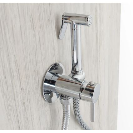 REA-B4106 - LUNGO bidet mixer with hand spray for concealed installation, polished chrome finish
