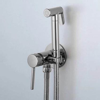 REA-B4106 - LUNGO bidet mixer with hand spray for concealed installation, polished chrome finish