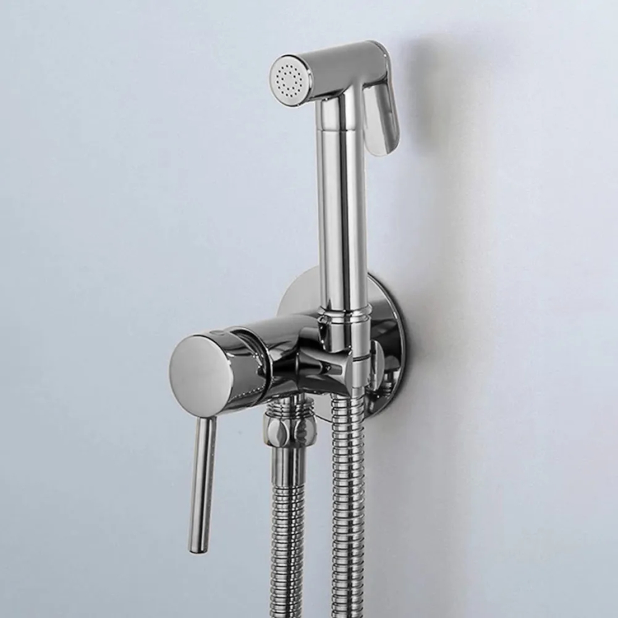 REA-B4106 - LUNGO bidet mixer with hand spray for concealed installation, polished chrome finish