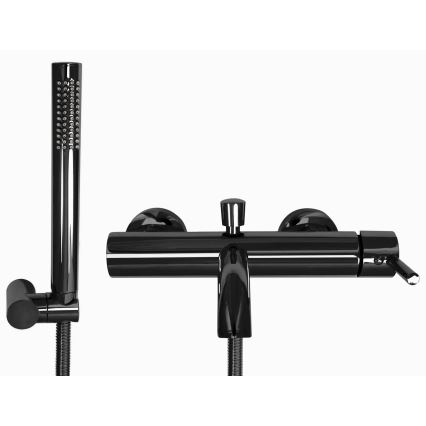REA-B4422 - LUNGO Glossy Black Bath Set