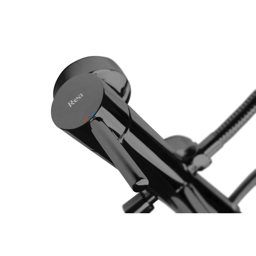 REA-B4422 - LUNGO Glossy Black Bath Set