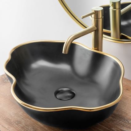 REA-B4526 - LUNGO 28 cm Brushed Gold Basin Mixer
