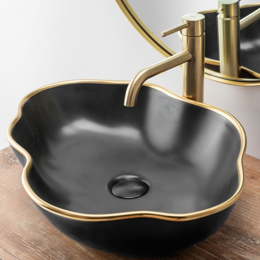 REA-B4526 - LUNGO 28 cm Brushed Gold Basin Mixer