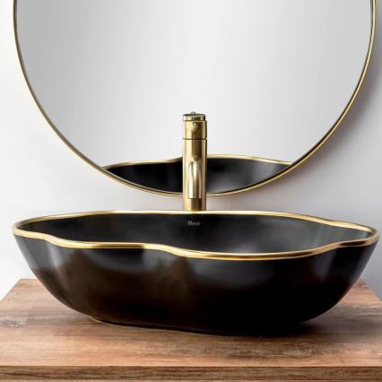 REA-B4526 - LUNGO 28 cm Brushed Gold Basin Mixer