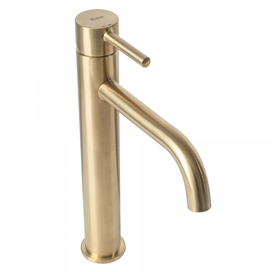 REA-B4526 - LUNGO 28 cm Brushed Gold Basin Mixer