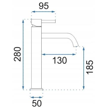 REA-B4526 - LUNGO 28 cm Brushed Gold Basin Mixer