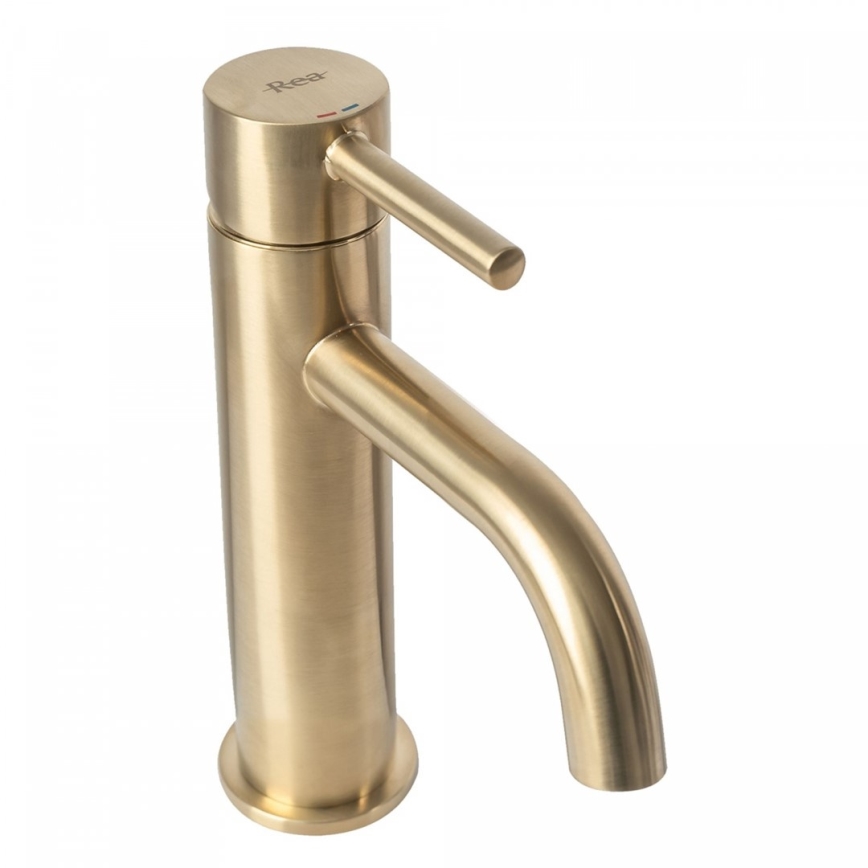 REA-B4527 - LUNGO 16.5 cm Basin Mixer, Brushed Gold